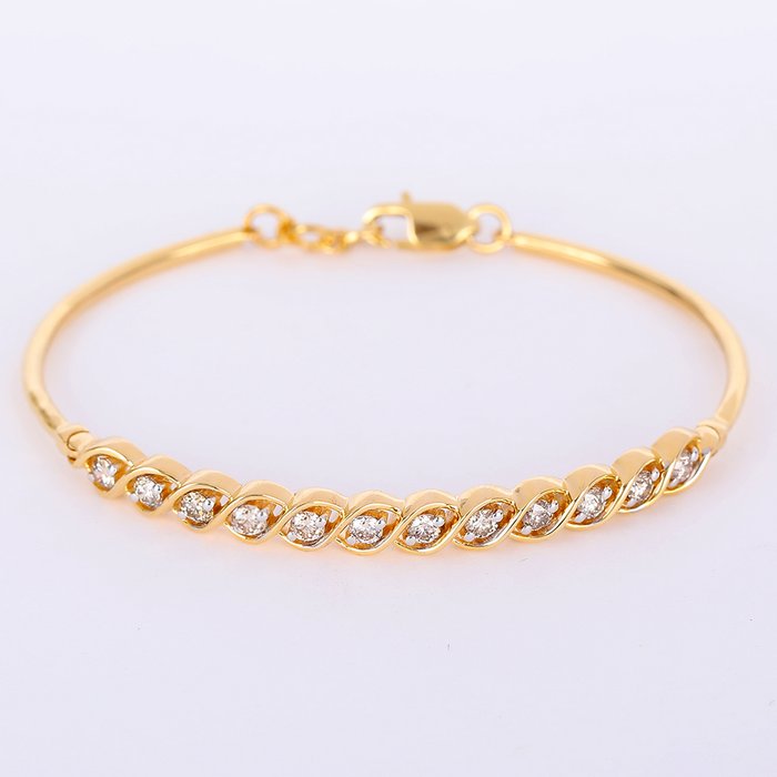 Armbånd - 14 karat Gulguld -  1.89ct. tw. Diamant (Natur) - Gul guld armbånd