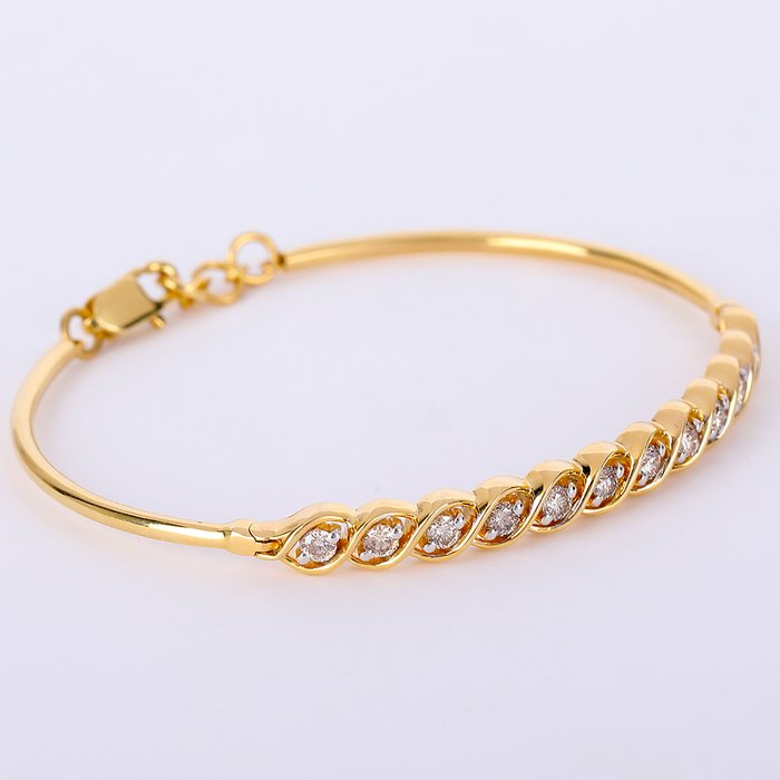 Armbånd - 14 karat Gulguld -  1.89ct. tw. Diamant (Natur) - Gul guld armbånd