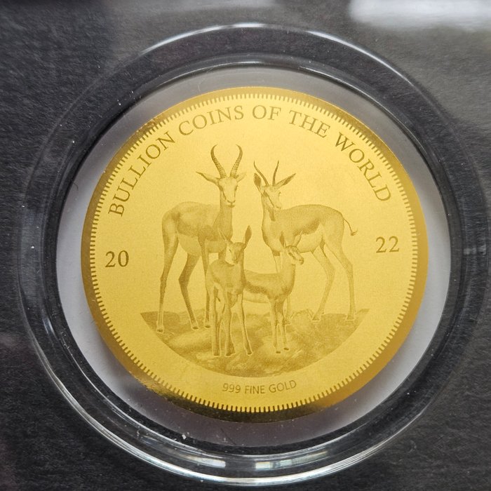 Tchad. 5000 Francs 2022 Springbok, 1/200 Oz (.999)  (Ingen mindstepris)