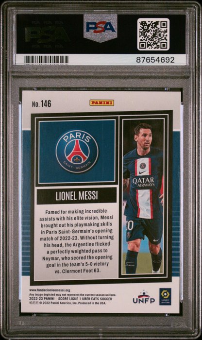 2022/23 - Panini - Score Ligue 1 - Lionel Messi - #146 Swirl - 1 Graded card - PSA 10