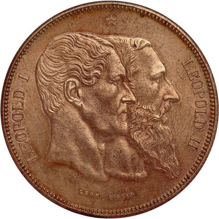 Belgien. Leopold II (1865-1909). 10 Centimes Module 50th Anniversary of Independence - variety with 9 rays - 1880 - HIGH QUALITY