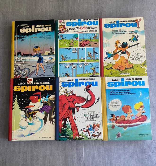 Spirou (magazine) - 6 Recueils - 6 Album - Første udgave - 1970/1972