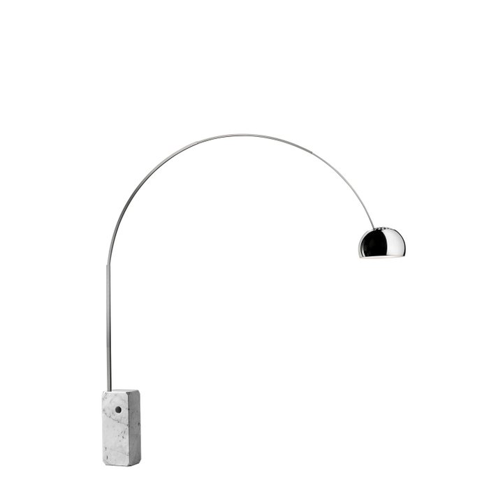 Flos - Achille Castiglioni, Pier Giacomo Castiglioni - Gulvlampe - ARCH - Marmor, Stål