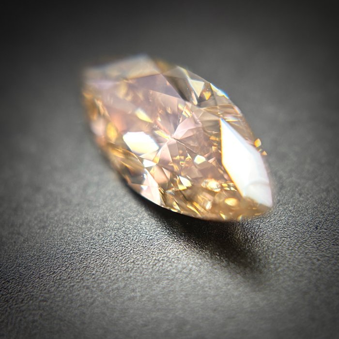 1 pcs Diamant  (Naturfarvet)  - 1.00 ct - Marquise - Fancy Brun Gul - I1 - Antwerp Laboratory for Gemstone Testing (ALGT)