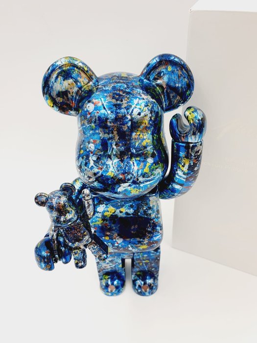 Medicom Toy - Be@rbrick 400% + 100% Jackson Pollock StudioChrome Bearbrick 2021