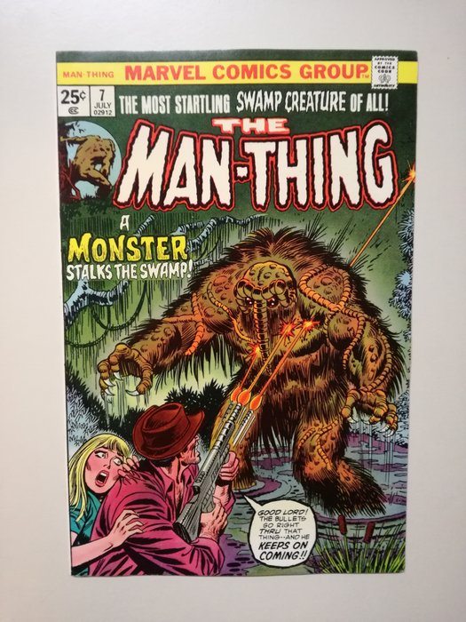 The most Startling Swamp Creature of all ! The Man-Thing 7-9, 12, 17 - 5 Comic - Første udgave - 1974/1975