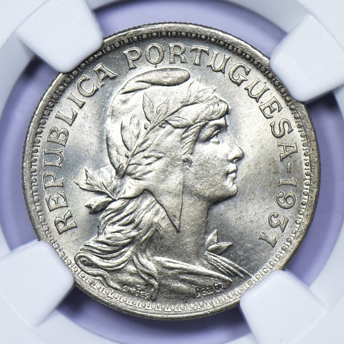 Portugal. Republic. 50 centavos 1931 - NGC - MS 65 - Rara