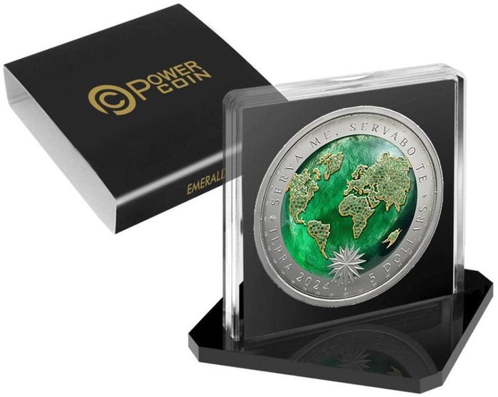 Tokelau. 5 Dollars 2024 "Emerald Precious Earth - Terra", 1 Oz (.999)  (Ingen mindstepris)