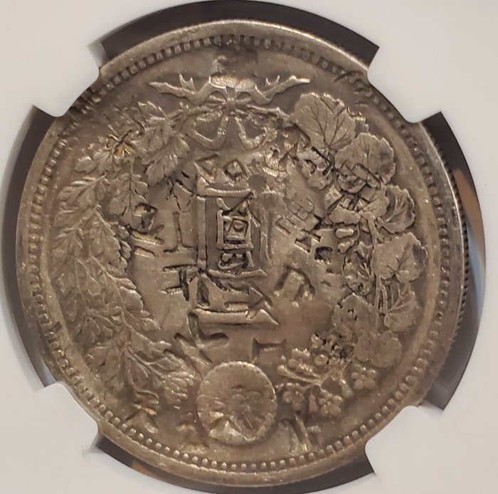 Japan, Mexico. 1 Yen year 14 (1881) chopmarked