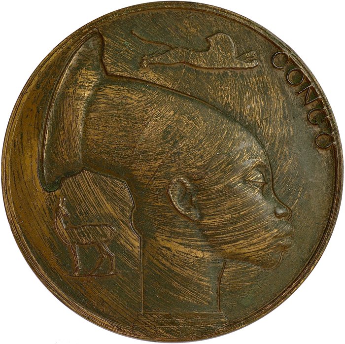 Belgisk Congo. Leopold III (1934-1951). Bronze medal ESSAI (?) - n.d. (circa 1946) - medallist: Marcel Rau (°1886 – +1966) - UNRECORDED