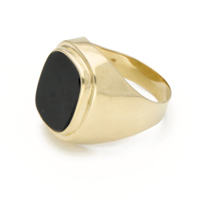 Ring - 14 karat Gulguld Onyx