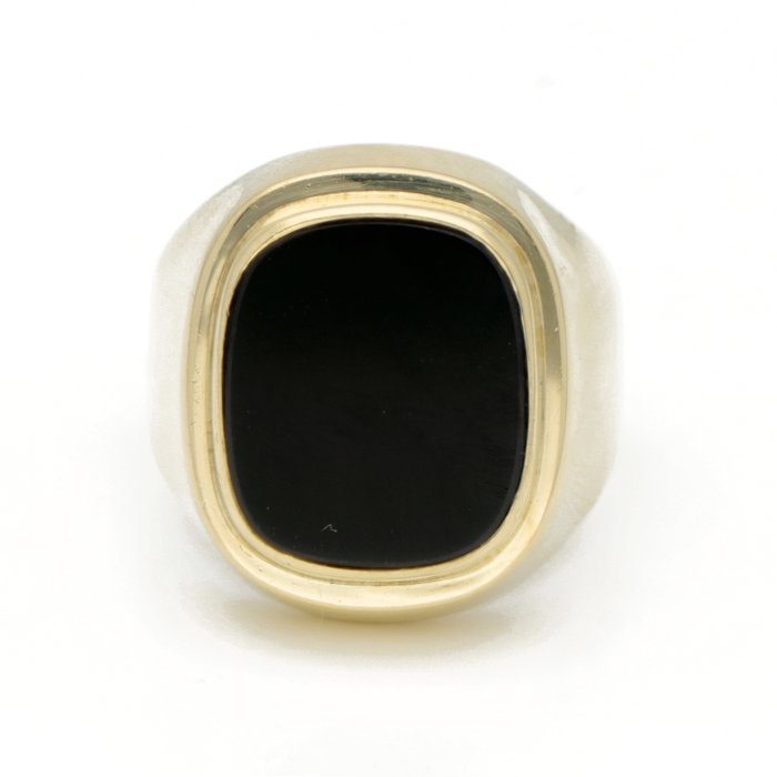 Ring - 14 karat Gulguld Onyx