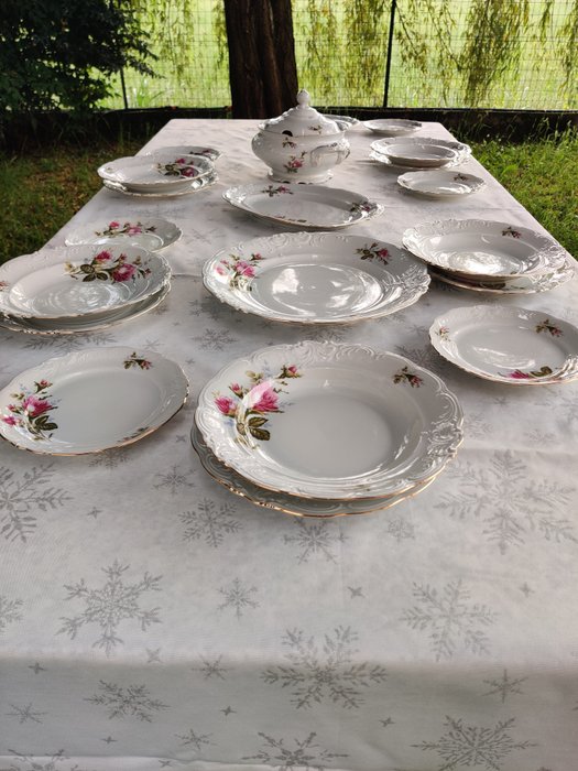 Tielsch/Walbrzych - Bordservice til 6 (20) - Pompadour Rose - Porcelæn