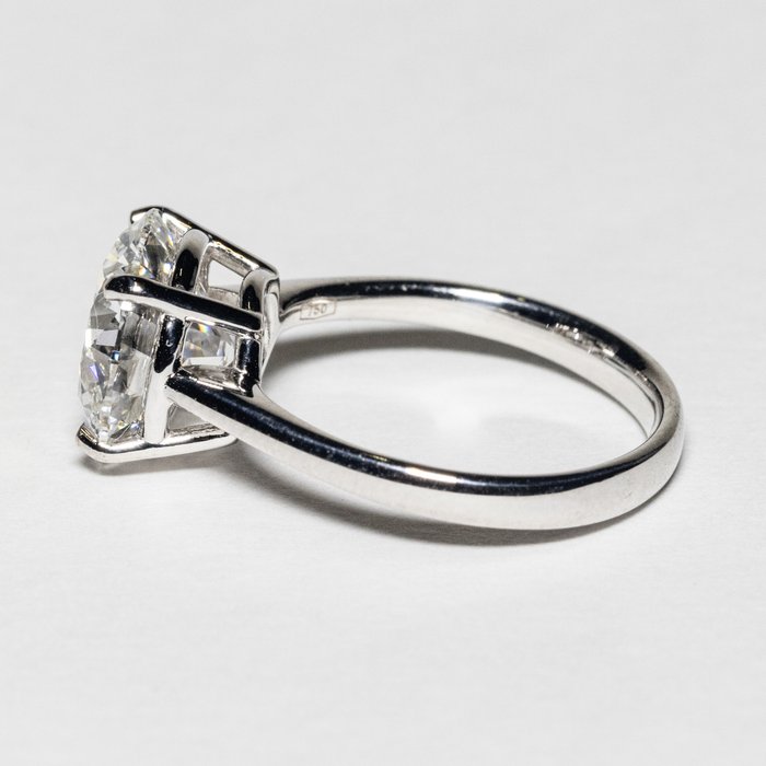 Forlovelsesring - 18 kraat Hvidguld -  4.08ct. tw. Diamant (Laboratoriedyrket) - F VS1 IDEAL