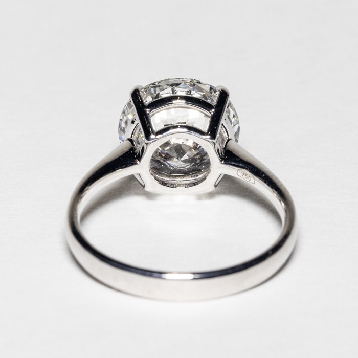 Forlovelsesring - 18 kraat Hvidguld -  4.08ct. tw. Diamant (Laboratoriedyrket) - F VS1 IDEAL