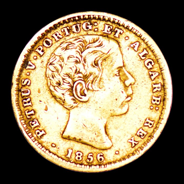 Portugal D Pedro V (1853-1861) 2000 Reis 1856 - Escassa