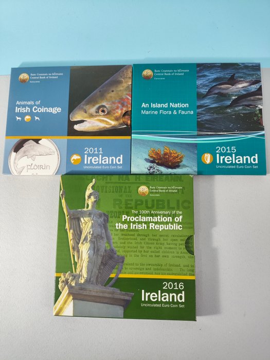 Irland. Year Set (BU) 2011/2016 (3 sets)  (Ingen mindstepris)