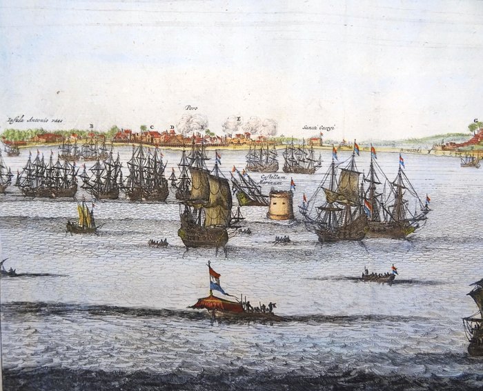 America - Sydamerika / Brasilien / Olinda / Recife; Arnoldus Montanus / Jacob van Meurs - Olinda de Phernambuco - 1661-1680