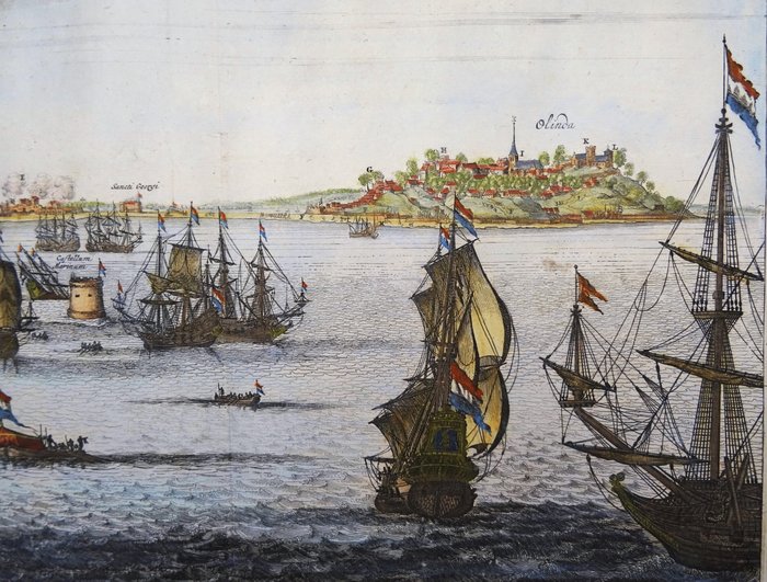 America - Sydamerika / Brasilien / Olinda / Recife; Arnoldus Montanus / Jacob van Meurs - Olinda de Phernambuco - 1661-1680