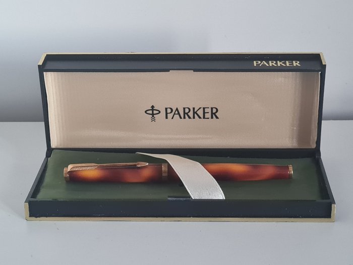 Parker - 35 laque de chine marron plume en or 18 cts - Fyldepen