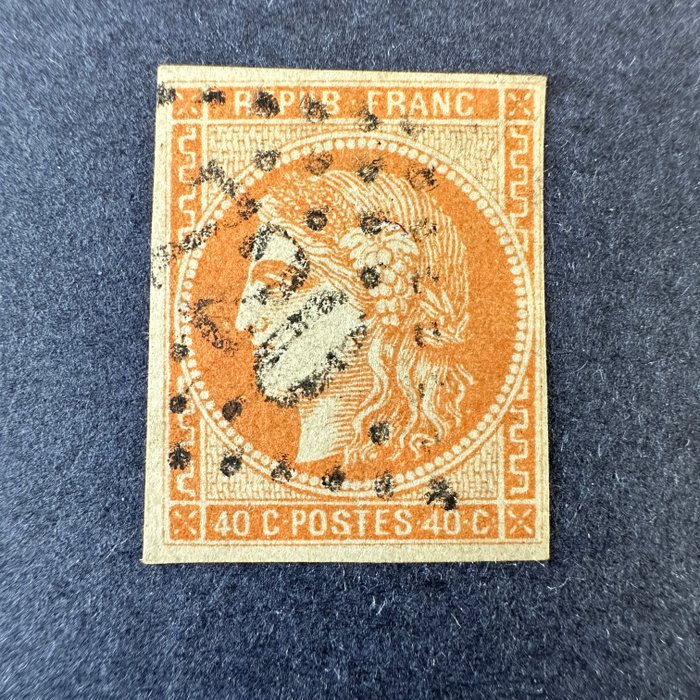 Frankrig  - YT 48l "Bordeaux 40c orange" 4 retoucherede annulleret - VG signeret Brun