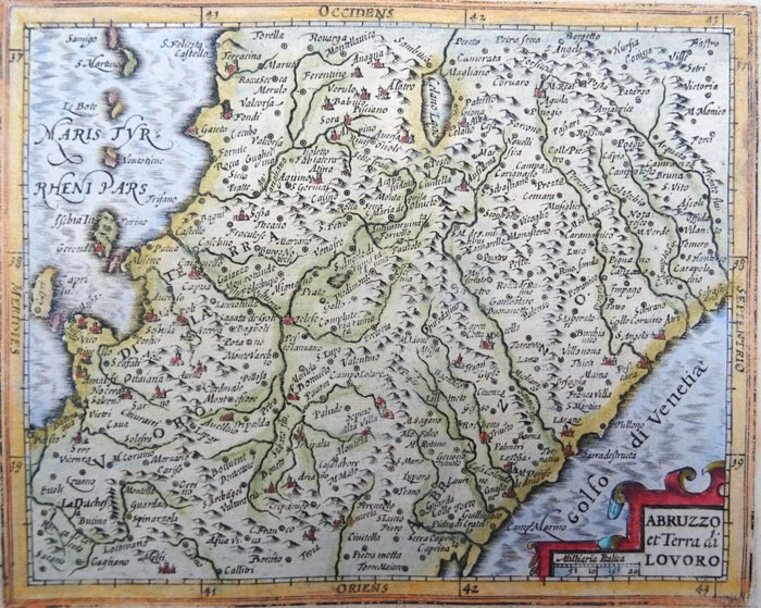 Europa - Italien / Abruzzo / Napoli / Sorrento / Capri; Hondius / Mercator / Janssonius - Abruzzo et Terra di Lovoro - 1601-1620