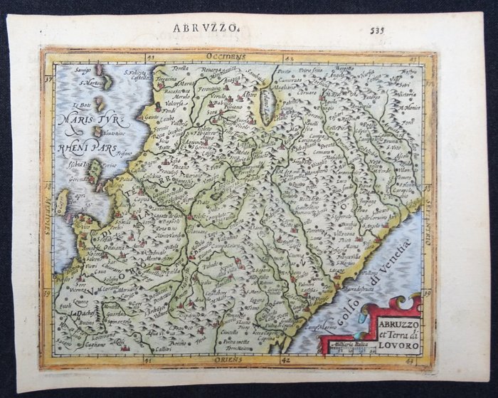 Europa - Italien / Abruzzo / Napoli / Sorrento / Capri; Hondius / Mercator / Janssonius - Abruzzo et Terra di Lovoro - 1601-1620