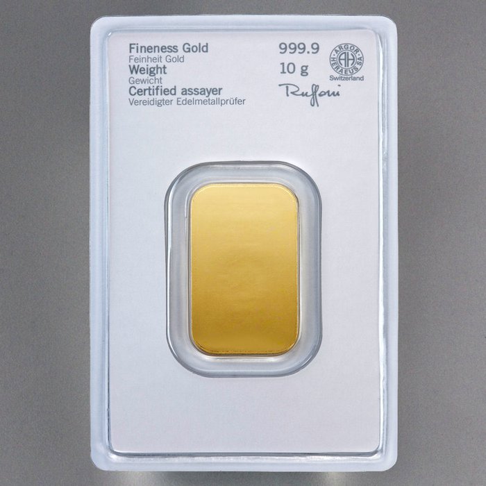 10 gram - Guld 999 - Heraeus, Germany - Forseglet  Med certifikat