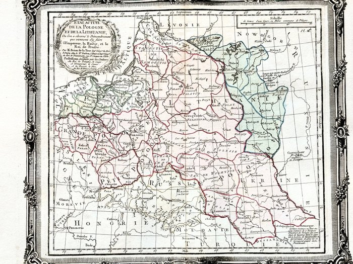 Polen - Rusland, Ukraine, Estland, Litauen, Lettonie; Louis-Charles DESNOS - Etat actuel de la Pologne et de la Lituanie - 1761-1780