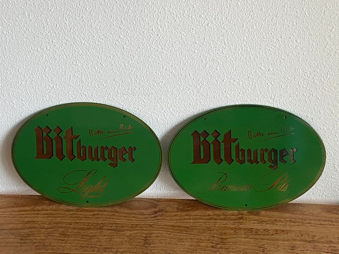 Bitburger « Premium Pils + Light » - Plakette (2) - Emalje