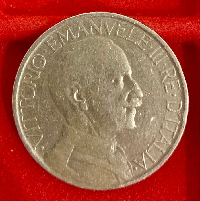 Italien, Kongerig Vittorio Emanuele III. 2 Lire 1927  (Ingen mindstepris)