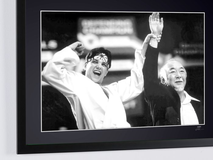 The Karate Kid - Pat Morita (Mr. Miyagi)  Ralph Macchio (Daniel San) - Fine Art Photography - Luxury Wooden Framed 70X50 cm - Limited Edition Nr 03 of 30 - Serial ID - Original Certificate (COA), Hologram Logo Editor and QR Code - 100% New items.