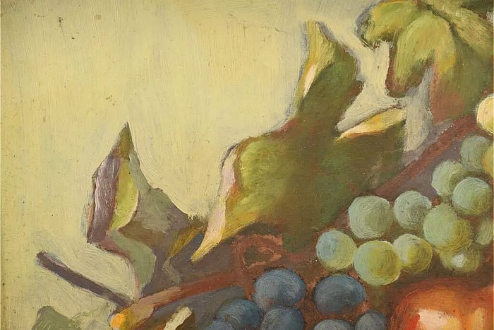 Tysk skole (XX) - Still life with grapes and apples - NO RESERVE