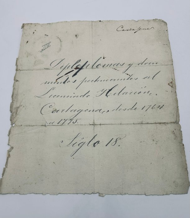 Hilario Cartagena (Presbítero) - Conjunto de documentos manuscritos sobre papel Arzobispado de La Plata de los Charcas (Sucre) - 1768