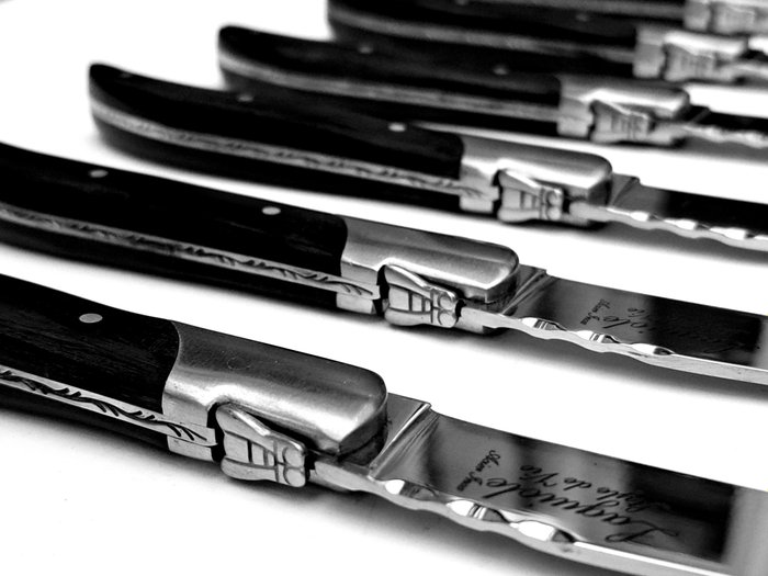 Laguiole - 6x Luxury Steak Knives - Black Ebony Wood - style de - Bordknive sæt (6) - Ibenholt træ