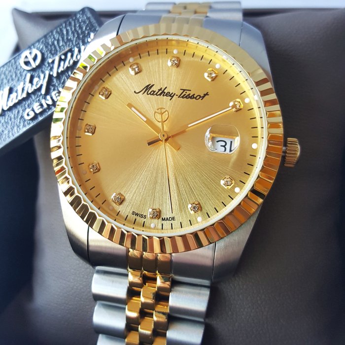 Mathey-Tissot - Cyclops Loupe - Sun Bezel - Crystal Edition - 18K Gold - Swiss Made - Ingen mindstepris - Mænd - Ny