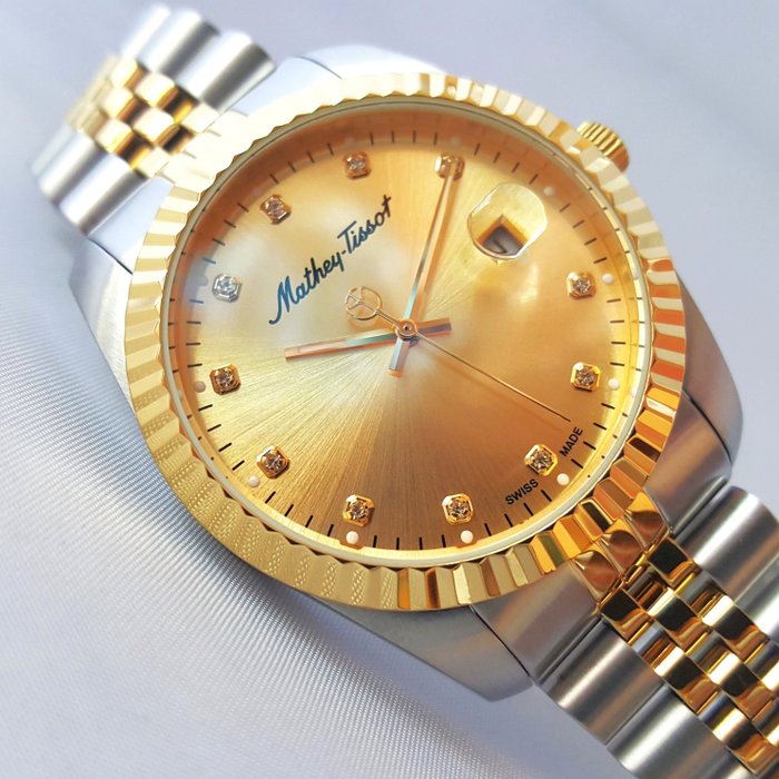 Mathey-Tissot - Cyclops Loupe - Sun Bezel - Crystal Edition - 18K Gold - Swiss Made - Ingen mindstepris - Mænd - Ny