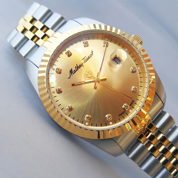 Mathey-Tissot - Cyclops Loupe - Sun Bezel - Crystal Edition - 18K Gold - Swiss Made - Ingen mindstepris - Mænd - Ny