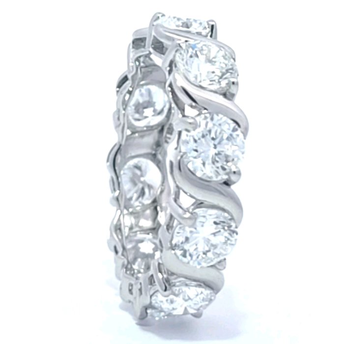 Ring Platin -  5.08ct. tw. Diamant (Laboratoriedyrket) - 0,50 karat hver