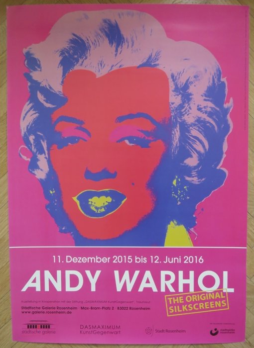 Andy Warhol - Affiche originale d'exposition - Les sérigraphies originales - 2015