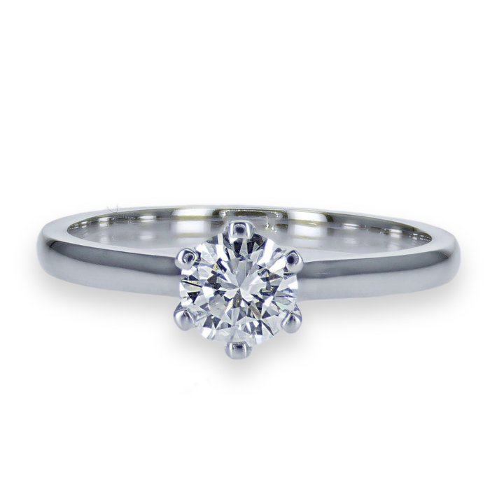 Forlovelsesring - 14 karat Hvidguld -  0.40ct. tw. Diamant (Natur)