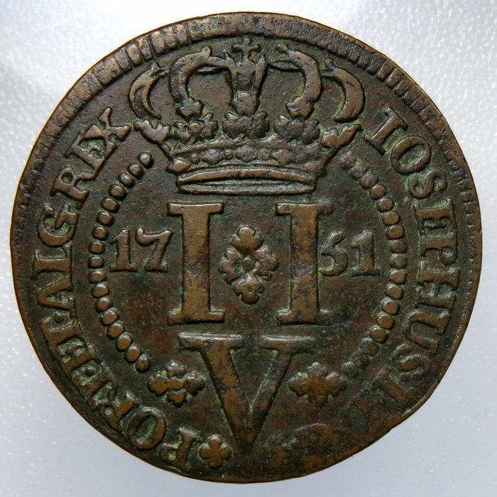 Portugal D José I (1750-1777) V Reis 1751 JOSEPHUS "RARA"  (Ingen mindstepris)