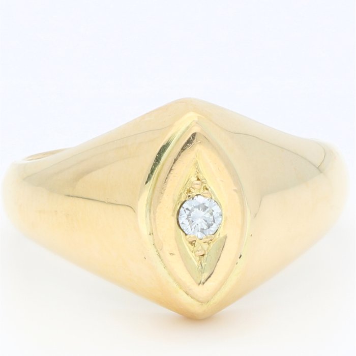 Ingen mindstepris - Ring - 18 kraat Gulguld Diamant (Natur)  - Pinky ring