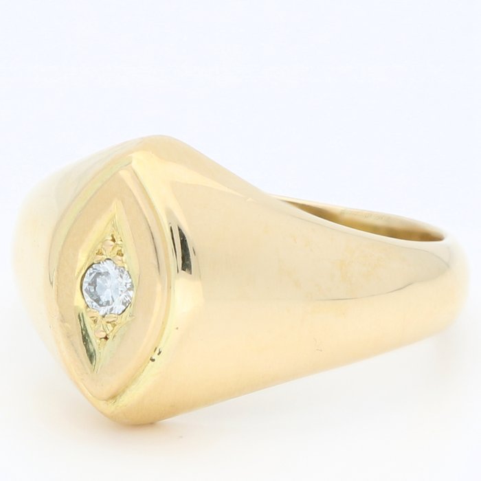 Ingen mindstepris - Ring - 18 kraat Gulguld Diamant (Natur)  - Pinky ring