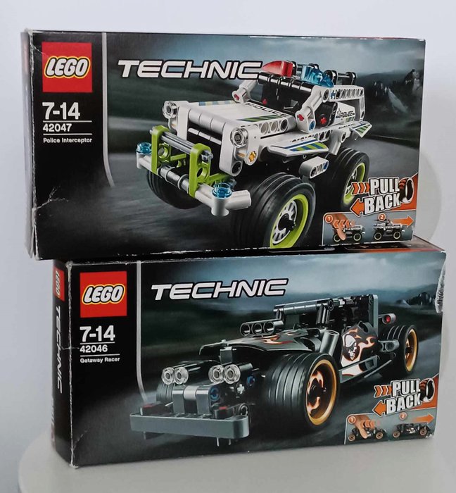 Lego - Technic - 42046, 42047 - SUPER ZESTAW - Lego Technic - Wyścigówka zbiegów+ Radiowóz pościgowy -  Unikat kolekcjonerski 2016 -