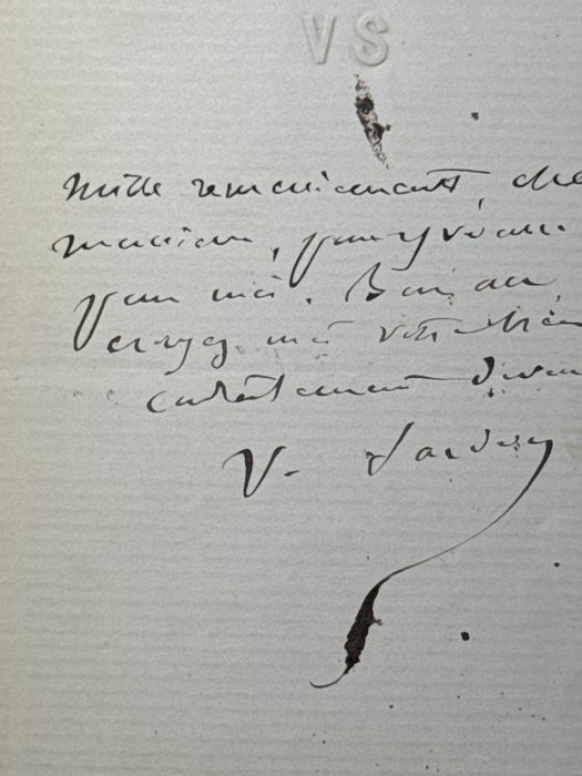 Victorien Sardou (1831–1908) French dramatist, author of Tosca and Fedora! - Autograph signed letter and collaborator of Camilles Saint-Saens and Jacques Offenbach - 1880