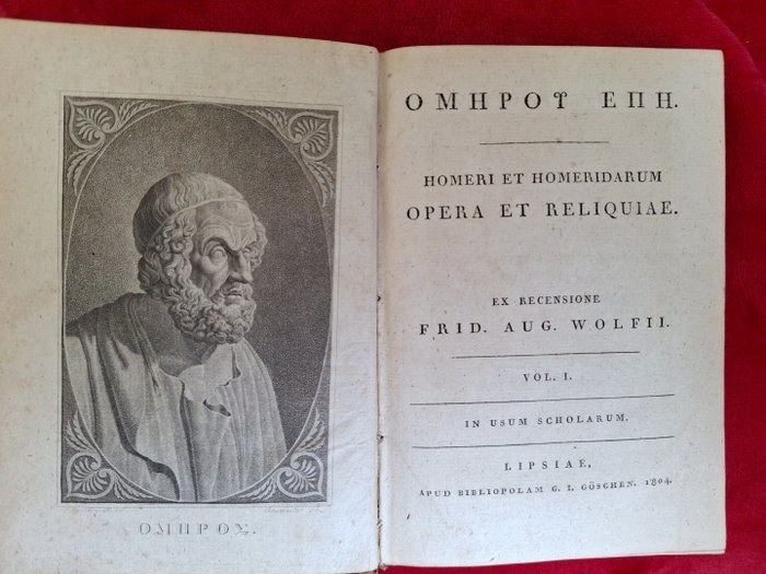 Omero - Homeri et Homeridarum Opera et Reliquiae Ex recensione F A Wolfii - 1804