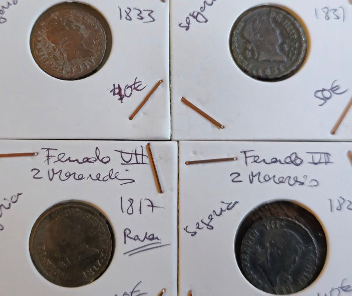 Spanien. Ferdinand 7.. 2 Maravedís 1817 - 1833 ( monedas)  (Ingen mindstepris)