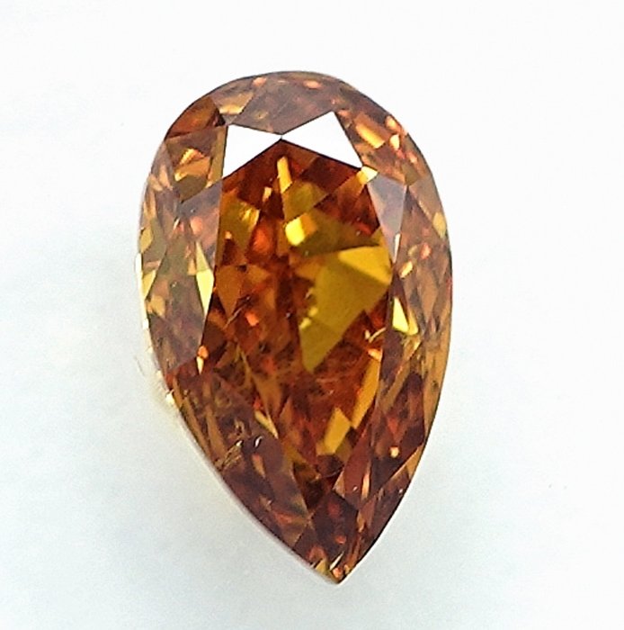 1 pcs Diamant  (Naturfarvet)  - 0.51 ct - Fancy intense Orange nuance Gul - SI2 - International Gemological Institute (IGI)