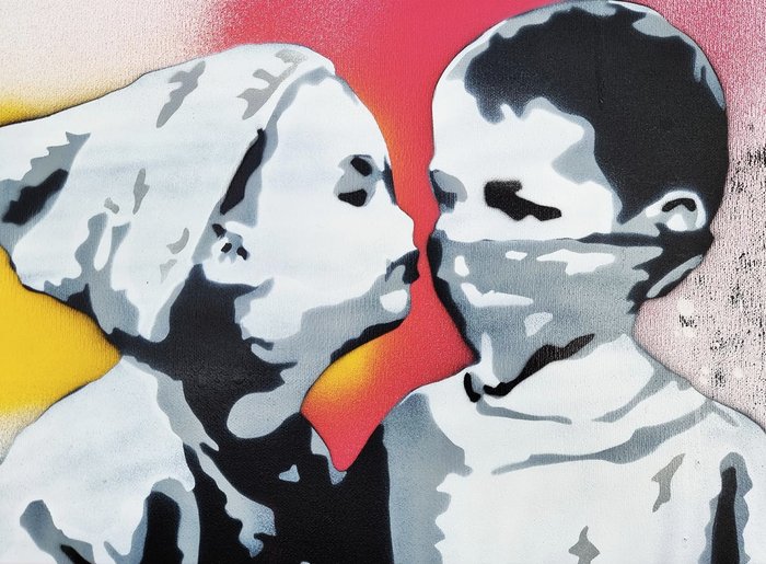 Asko - Vandals In Love - XL Canvas - Stencil Art